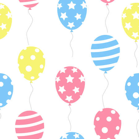 Colorful balloon seamless pattern. Festive abstract colorful background.のイラスト素材
