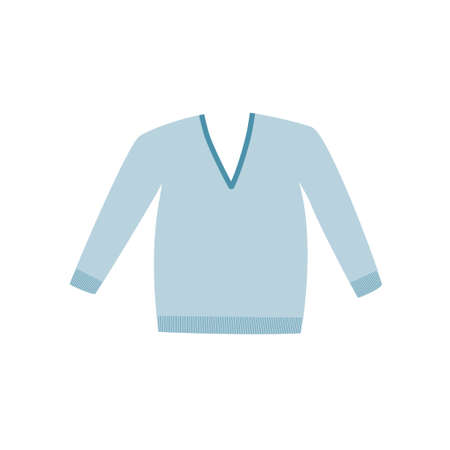 Blue sweater. Clothing and accessories. Doodle style.のイラスト素材
