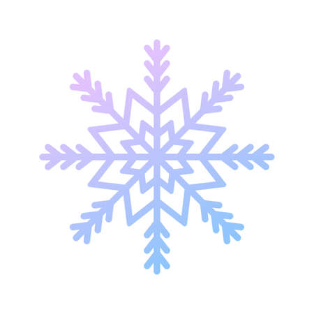 Blue gradient snowflake. Icon design. Ice crystal winter symbol. Template for winter design.のイラスト素材