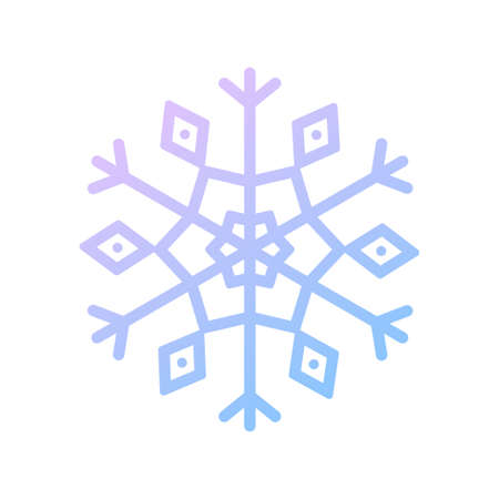 Blue gradient snowflake. Ice crystal winter symbol. Template for winter design.のイラスト素材