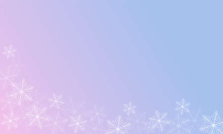 Abstract winter background. Blue and pink gradient background with snowflakesのイラスト素材