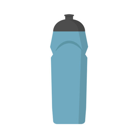 Blue sport water bottle. Flat style container water for sport and fitness.のイラスト素材