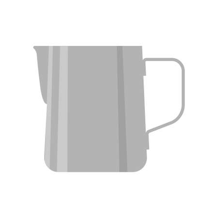 Metal jug. Jug of milk. Flat style. Dairy beverage product. Isolated vector illustrationのイラスト素材
