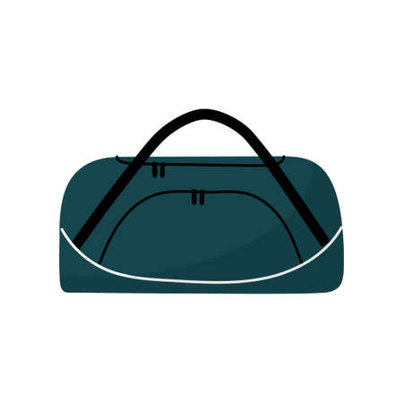 Bag for sport and travel. Fitness gym accessory. Doodle style. Isolated vector illustrationのイラスト素材