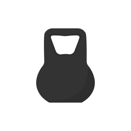 Kettlebell in flat style. Design element for gym, fitness and athletic center. Isolated vector illustrationのイラスト素材