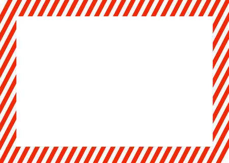 Rectangle red and white striped frame. Template for birthday card, invitation, banner, Valentine or Christmas design. isolated vector illustrationのイラスト素材