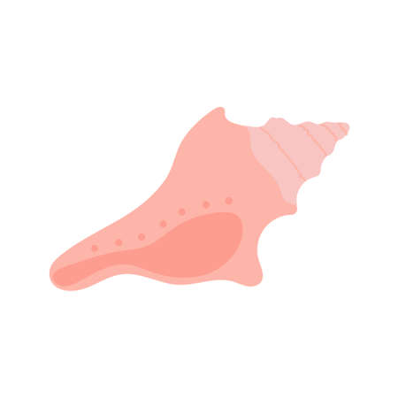 pink cartoon seashell. Shellfish flat style. isolated vector illustrationのイラスト素材
