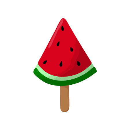 Hand drawn watermelon ice cream. Can be used for poster, print, cards and clothes decoration, for food design and ice cream shop logo. isolated vector illustrationのイラスト素材