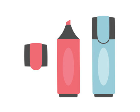 Set of hand drawn text marker pen. Back to school, college, education concept. Isolated vector illustrationのイラスト素材