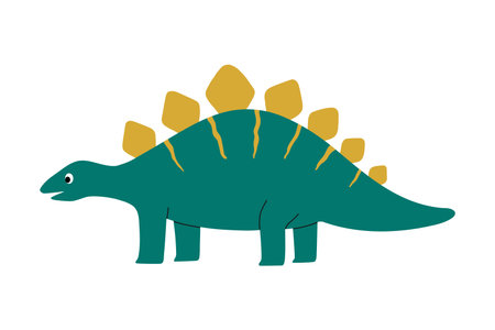 Cute dinosaur stegosaurus character. Design element for print, greeting card, invitation, bookのイラスト素材