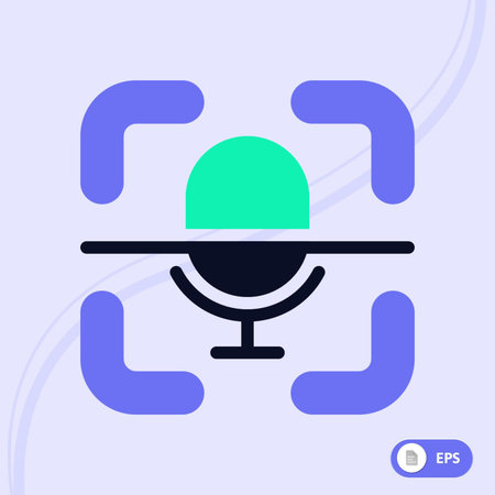 Microphone icon. Vector illustration in flat design styleのイラスト素材
