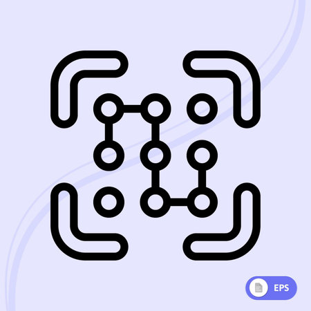 Icon of connected lines and dots. Vector illustration