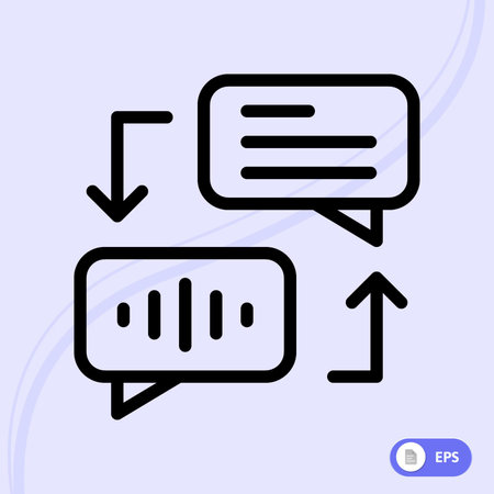 Chatting concept with speech bubbles. Thin line icon. Vector illustrationのイラスト素材