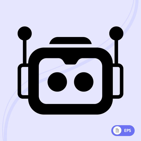 Robot icon on the blue background. Vector illustrationのイラスト素材