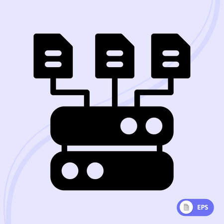 Data center icon, vector illustration. Flat design style with long shadowのイラスト素材