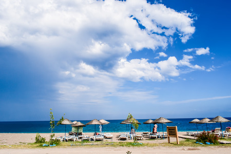 on a sunny and cloudy dayの写真素材