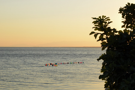 baloons on the seaの写真素材