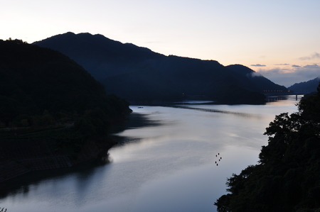 Morning Lake miyagaseの写真素材