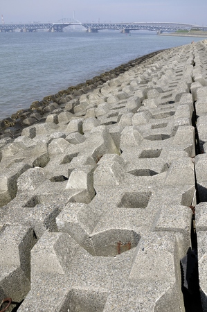 Wave-abating blockの写真素材
