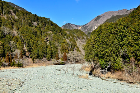 Tanzawa Mountains no Yori Nakatsugawa and Nabewariyamaの写真素材