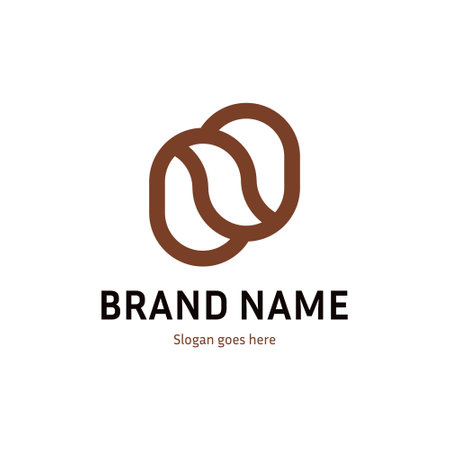 Coffee bean vector logo template. Coffee bean vector logo design.のイラスト素材