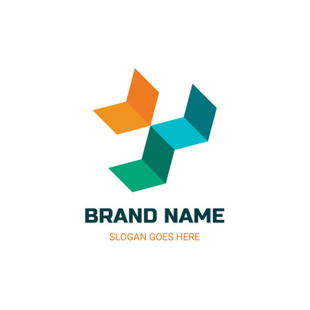 Abstract boxes logo design template. Corporate identity element. Business corporate sign.のイラスト素材