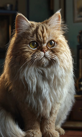 Persian cat sitting on the windowsill and looking at the cameraの素材