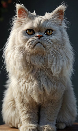 Portrait of a persian cat on a dark background. Close-up.の素材