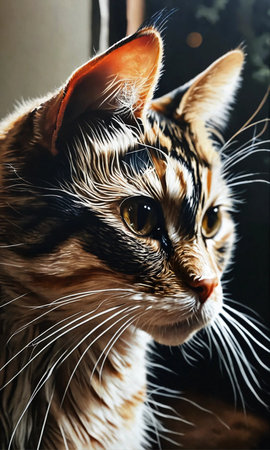 Beautiful cat portrait. Portrait of a cat looking at camera.の素材