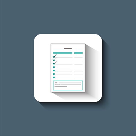 Vector icon with long shadow. Schedule, appointment, to do list. Modern flat design illustration - Vectorのイラスト素材