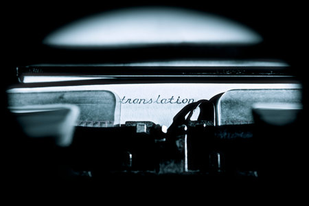 Translation written by a vintage typewriter on an aged paper