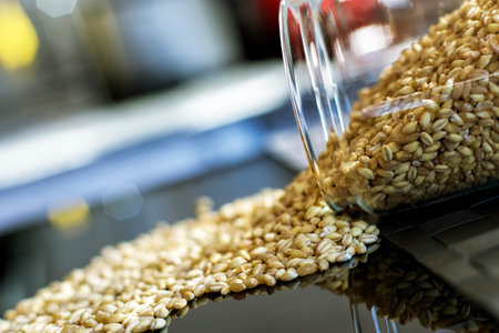 Wheat Grains Falling on Black