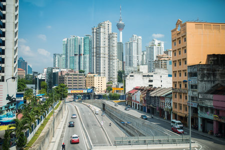 Kuala Lumpur skyline on a sunny dayのeditorial素材