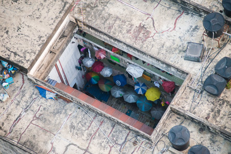 Kuala Lumpur house rooftop view from aboveのeditorial素材