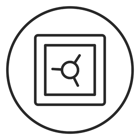 Bank safe stroke icon. Editable stroke, illustration.の写真素材