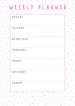 Printable week schedule with hand drawn elements, ready to use.のイラスト素材