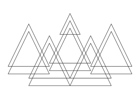 Vector decor polygon combination in bohemian style. Boho style modern triangle design elements isolated on white.のイラスト素材