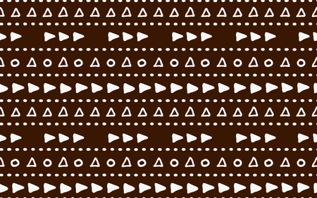 Vector seamless hand drawn pattern in boho style with arrows and ethnic symbols. Bohemian chic trendy vector ornament.のイラスト素材