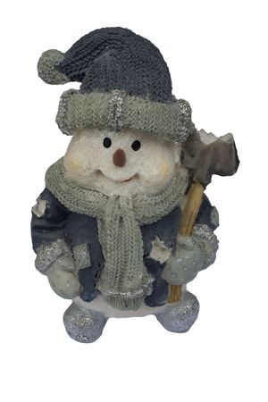stony snowman figure isolated on whiteの写真素材