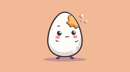 Cute cartoon egg character. Vector illustration. Cute egg character.のイラスト素材