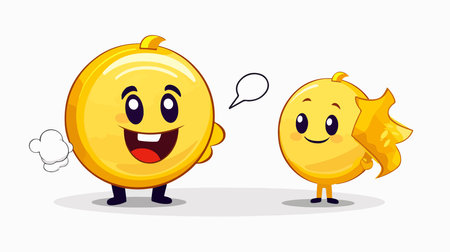 Cute cartoon yellow kiwi fruit character. Vector illustration.のイラスト素材