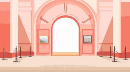 Interior of the gallery. Vector illustration in flat cartoon style.のイラスト素材