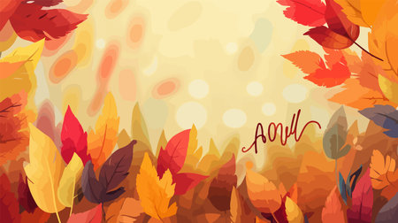 Autumn background with colorful leaves. Vector illustration for your design.のイラスト素材