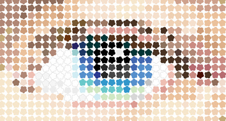 the human eye is made with the use of a flower patternのイラスト素材