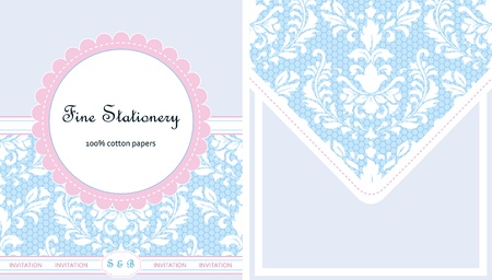 Vintage stationery, card and envelope design.のイラスト素材