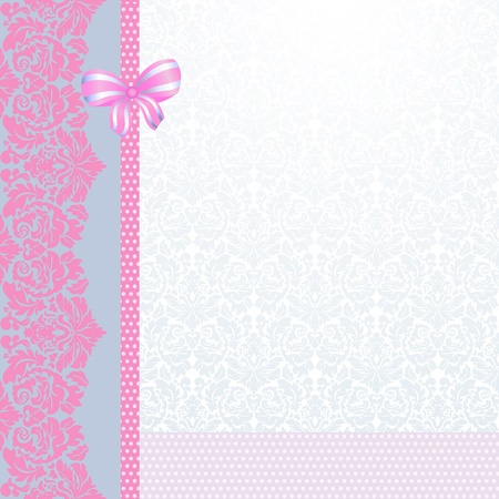 Vintage pink and grey cardのイラスト素材