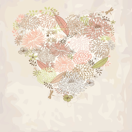 Floral Heart. Easter card. Concept of love. のイラスト素材