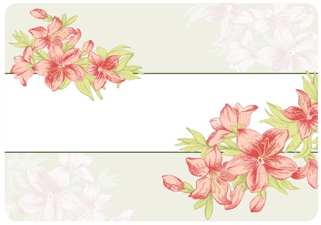 Floral ornament in baroque style. Hand drawn garden flowers. Vintage background.のイラスト素材