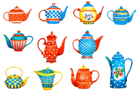 Set of a teapots on white background. Illustration. 
のイラスト素材