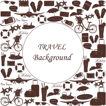 Travel background with icons and empty space  Illustration のイラスト素材